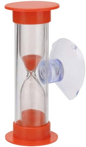 Yokawe Sablier sablier 2 Minutes avec Ventouse, Horloge à Sable en Plastique incassable pour Le brossage des Dents, la Cuisine, Les Jeux, la Salle de Classe Orange