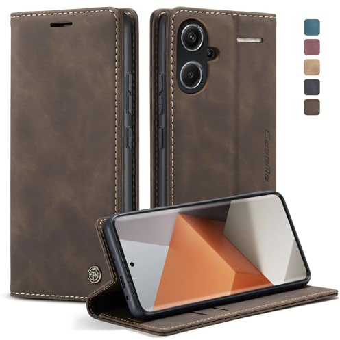 owlhold Funda para Xiaomi Redmi Note 13 Pro+ 5G/Redmi Note 13 Pro Plus 5G Carcasa Avanzado PU Piel [Tarjetas Billetera][Soporte Plegable] Antigolpes Libro Funda Xiaomi Redmi Note 13 Pro+ 5G-Café