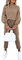 Sovoyontee Damen 2-Teiliges Outfits Set Langarm Trainingsanzug Pyjamas Hoher Hals Pullover Sweatshirt Lounge Kaffee L