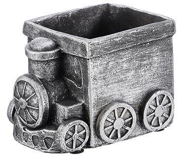 MOBUTOFU Maceta De Dibujos Animados Macetas Suculentas Plantadores De Jardin Macetero Gigante con Taza y Platillo De Té Decoraciones De La Casa para El Hogar Maceta Amarilla Grey Cemento