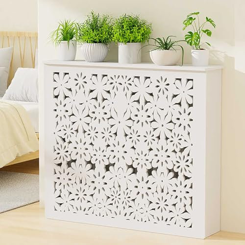 BAYTEWJX Modern Radiator Cabinet With Storage Shelf - Hollow and Breathable Heating Cover for Home Living Room, Bedroom, Hallway, Office