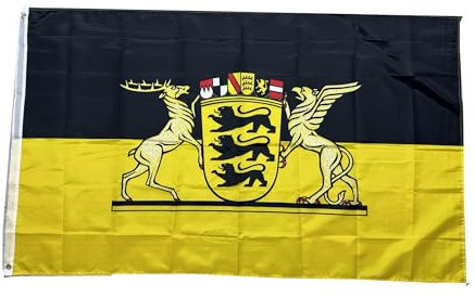 Stormflag Baden Württemberg Flagge 3x5ft Baden-Württemberg Fahne,wetterbeständige flagge Baden-Württemberg Flagges 90x150cm die deutsche flagge Polyester Pongee 90g mit Ösen mit Doppelnadel genäht.
