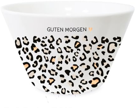 Grafik-Werkstatt Werkstatt Müsli-Schale mit Echtgold Porzellan Schüssel Guten Morgen, Weiß