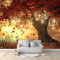Papier Peint Panoramique Arbre De Feuille D'Érable De Paysage D'Automne 250x175 cm Papier Peint Intissé Mural, Poster Geant Mural 3D, pour Salon Chambre d'enfants restaurant Décoration Murale