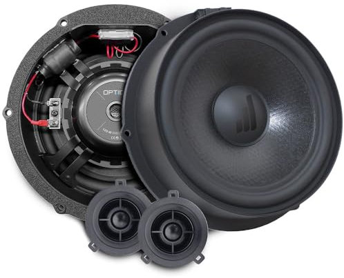 Option V-180 Plug & Play Lautsprecher kompatibel mit VW, Skoda und Seat Fahrzeugen - 2-Wege 180cm Komponenten-Lautsprecher mit 25mm Gewebe-Hochtöner, 3 Ohm, 125 Watt RMS
