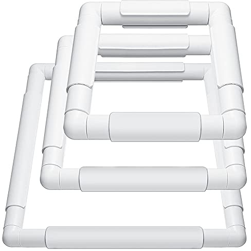 Qusedwey Square Embroidery Hoop Frames White Rectangular Hoop Embroidery Snap Frame DIY Sewing Tools for Quilting Silk-Painting