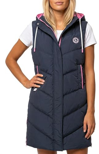 Zwillingsherz Damen Weste Steppweste – Pink warme Winterweste mit Kapuze, leicht & kuschelig, top verarbeitet