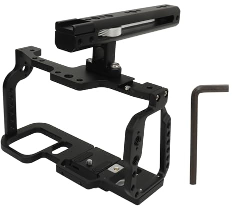Professional Aluminum Alloy Camera Cage DSLR Camera Cage with Top Handle for BMPCC 4K 6K Full Camera Cage Aviation Alloy Accurate Fit DIY Disassembly Non Slip Handle