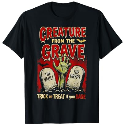Creature from The Grave Oldschool Horror Halloween Vintage T-Shirt