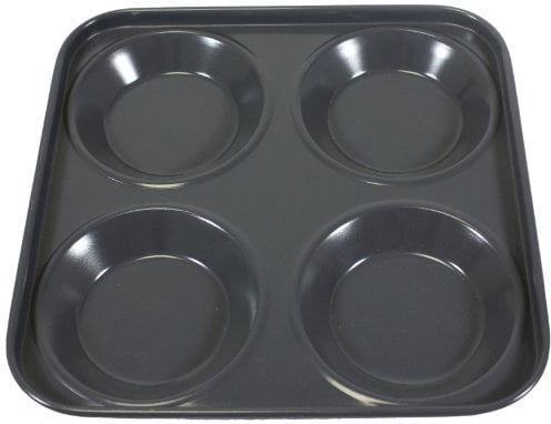 Prochef Professional Range, Large Yorkshire Pudding Tray, Teflon Non-Stick Silicone Coating, Black