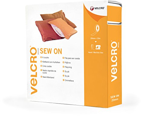 Velcro VEL-EC60295 Brand Klettband zum Aufnähen, 20 mm x 10 m Rolle-Blau, 20mm x 10m