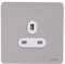 Schneider Electric Ultimate Screwless Flat Plate - Single Unswitched Power Socket, 13A, GU3450WPN, Pearl Nickel with White Insert
