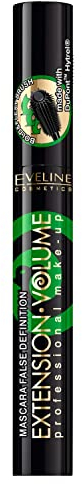 Eveline Cosmetics Extension Volume Lengthening and Curling Mascara mit PERFECT BRUSH & BOLD & FLEXY BRUSH - DuPont Hytrel Technologie für präzises, 10 ml