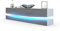 Vladon Lowboard City, Made in Germany, TV-Kommode mit Sockelelement, 1 offenem Fach und 3 Schubkästen, Weiß matt/Avola-Anthrazit, inkl. LED-Beleuchtung (178 x variabel x 39 cm)