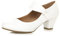 Ajvani Womens Ladies mid Heel Mary Jane Strap Smart Work Comfort Court Shoes, White Matte, 5 UK