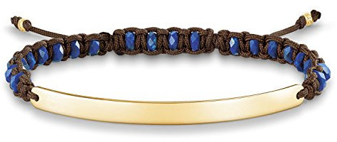 Thomas Sabo Damen-Armband Love Bridge 925 Sterling Silber 750 gelbgold vergoldet Nylon blau Länge von 12 bis 19 cm Brücke 5 cm LBA0056-892-32-L19v