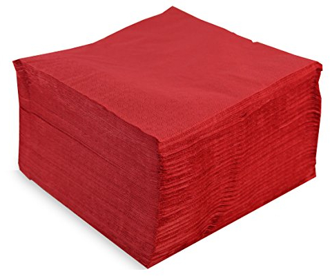 saten ser4220241 Collection, Serviette 40 x 40, 2 couches, pli 1/4, 50 serviettes, 2 couches lisse avec Cenefa, rouge
