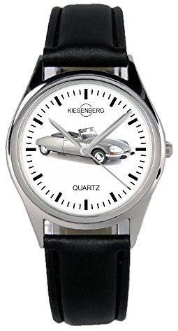 KIESENBERG Armbanduhr DS21 Silber Oldtimer Fahrer Geschenk Artikel Idee Fan Damen Herren Unisex Analog Quartz Lederarmband Uhr 36mm Durchmesser B-1828