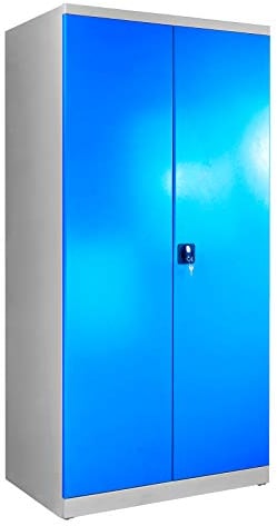 ADB Flügeltürenschrank 2 Türig, 4 Fachböden, Werkstattschrank Metallschrank Werkzeugschrank 1950x950x600 mm, Stahlschrank