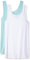 Amazon Essentials Camiseta de Tirantes de Ajuste Entallado Mujer, Pack de 2, Azul Agua/Blanco, L