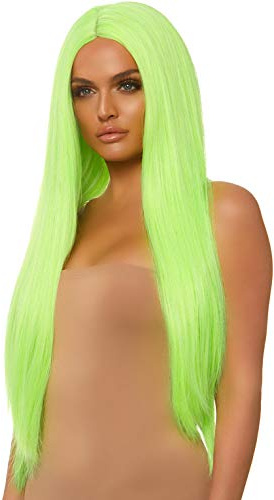 Leg Avenue Long straight center part Perücke neon green O/S