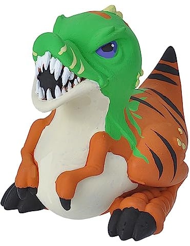 Wild Republic Rubber Duck T-Rex, Gummiente, Badewannen-Geschenke für Kinder, Quietscheentchen, Badespielzeug für Babys, Gummiente lustig, Badeente zum Sammeln, 10 cm
