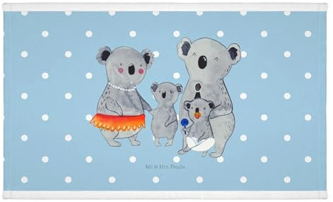 Mr. & Mrs. Panda Gäste Handtuch Koala Familie - Geschenk, Frottier, Papa, Family, Kinder Handtuch, Schwester, Bruder, Familienleben, Reisehandtuch,