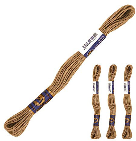 3 Docken Stickgarn je ca. 8m / Sticktwist 100% Baumwolle Stickerei verschiedene Farbwahl, Farbe :7872 zimtfarben