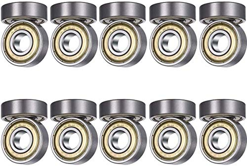 Yrlehoo 20x 608 ZZ Kugellager, 608zz Metall Double Shielded Miniatur Rillenkugellager, reibungsfreie Kugellager ABEC 7 für Skateboard, Roller, Inline Skates, geschirmt (8mm x 22mm x 7mm)