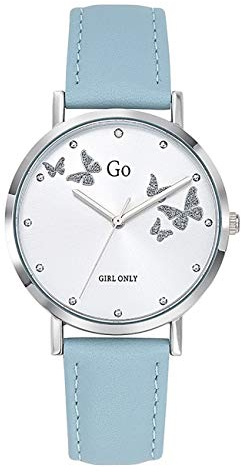 Girl Only Damen Armbanduhr grau Analog 699347 GO mit Lederarmband UGO699347 Analoguhr