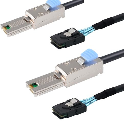 2 cables de datos externos Mini SAS 28AWG macho de 26 pines SFF-8088 a mini SAS macho interno de 36 pines SFF-8087 1 m