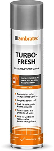 Ambratec Turbo-Fresh 600 ml Lemon hochwirksames Intensivspray zur sofortigen Neutralisierung unangenehmer Gerüche 1 Sekunde sprühen reicht für 200 m³