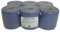 6 x Blue Centre Feed 2 Ply Embossed Paper Wipe Pull Rolls Wipes Kitchen Towel