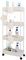 OVAKIA Slim Storage Trolley on Wheels, 4-Tier Space-Saving Shelving unit 18cm Wide, Narrow Organiser for Kitchen Bathroom Office, Small Rolling Cart (White)