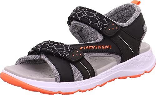Superfit Criss Cross Sandale, SCHWARZ/ORANGE 0000, 28 EU