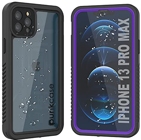 Punkcase Wasserdichte Schutzhülle für iPhone 13 Pro Max [Extreme Serie] [Slim Fit] [IP68 zertifiziert] [stoßfest] [schneefest] Armor Cover mit eingebautem Displayschutz für iPhone 13 Pro Max (6,7