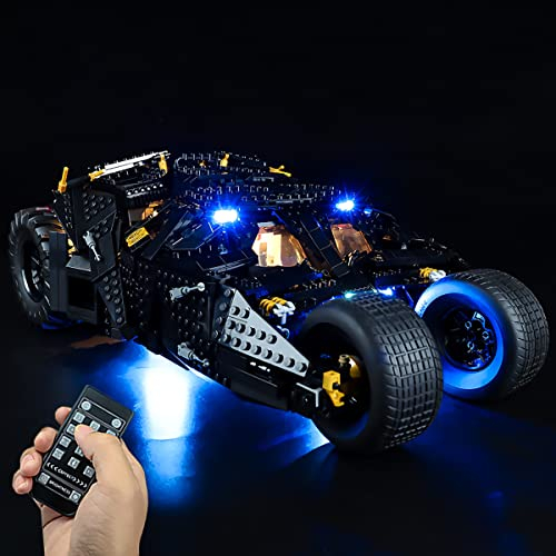 Hosdiy Télécommande Jeu de Lumière pour (Batman la Batmobile Tumbler) Modèle - Compatible avec Lego 76240 - LED Lumiere Kit (Seul Lumière, sans Modèle)
