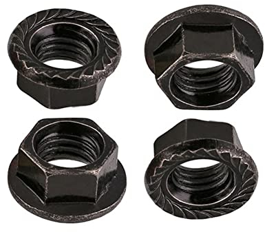 CONPHERON M8 Tuerca de Brida Dentada Tuerca de Bloqueo Hexagonal de Brida de Acero al Carbono Galvanizado, Negro, M8, 20 pcs