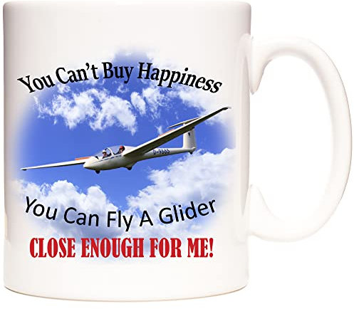 Stoneys Badges 11OZ You Can't Buy Happiness Can Fly A Glider Mug for Tea or Coffee