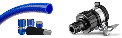 TATAY 9935005 - Blue Line Kit manguera y conectores para riego de terraza o jardín, Uso regular, 28 bars + Karcher - Piezas y conectores para mangueras y accesorios