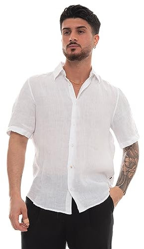 BOSS Hommes Rash 2 Chemise Regular Fit en Toile de Lin