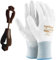 FUZZIO 24 Paar Ogrifox PU besichtet Arbeitshandschuhe Handschuh-Klammern (S (24er Pack), Weiß)