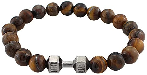 Yowablo Vulkangestein Perlen Metall Hantel Vielseitige Perlen Armband Schmuck Armbänder Damen Mit Steinen