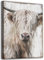 ARYEWDY Highland Cow Canvas Pictures Animal Portrait Wall Art for Wall Décor Hairy Cow Painting Artwork for Living Room Bedroom Bathroom Home Office Wall Decoration 30x40cm
