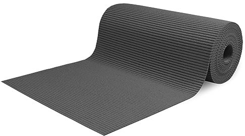 Alfombra al metro, carril para exterior, pasillo, borde de la piscina, antideslizante, multiusos, absorbente, esponja Aquamat, color liso, 150 x 65 cm, gris)