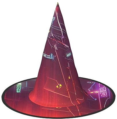 ZISHAK Darts Pfeile Furture Halloween-Hexenhut für Damen, ultimativer Partyhut für das beste Halloween-Kostüm-Ensemble