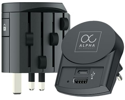 Skross Alpha mit Europe USB Charger A/ C Universal Reiseadapter, Weltweit