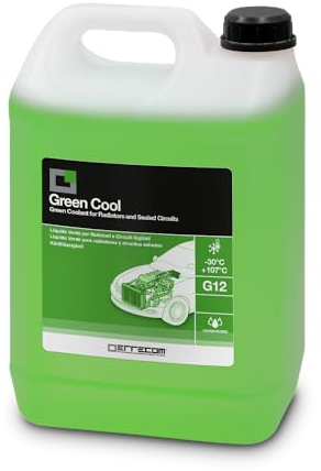 ERRECOM Green Cool, Liquido Radiatore Verde Concentrato, antigelo G12 con Pacchetto inibitore a Base Organica Oat, 5 Litri