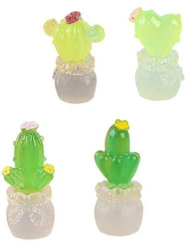 Toyvian 4 Stück Künstlicher Kaktus Minifiguren Dekoration Feengarten-Accessoires Miniatur-pflanzenfiguren Miniatur-Kaktus-Modell Mini Künstliche Pflanze Skulptur Klein Büro Ornamente Harz