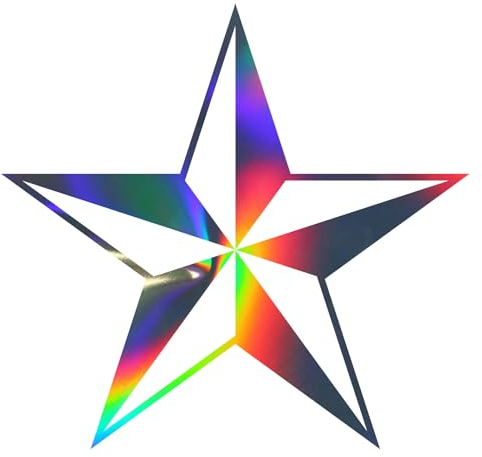 Finest Folia 2er Set Autoaufkleber Nautischer Stern Sticker Folie für Auto Motorrad Anhänger Aufkleber US Star selbstklebend wetterfest Kfz Zubehör K170 (Hologramm, 10 x 10 cm)